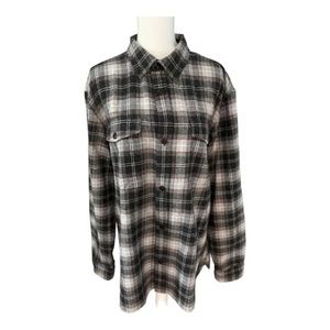 Banana Republic Gray/Red/Black/White Flannel Shirt